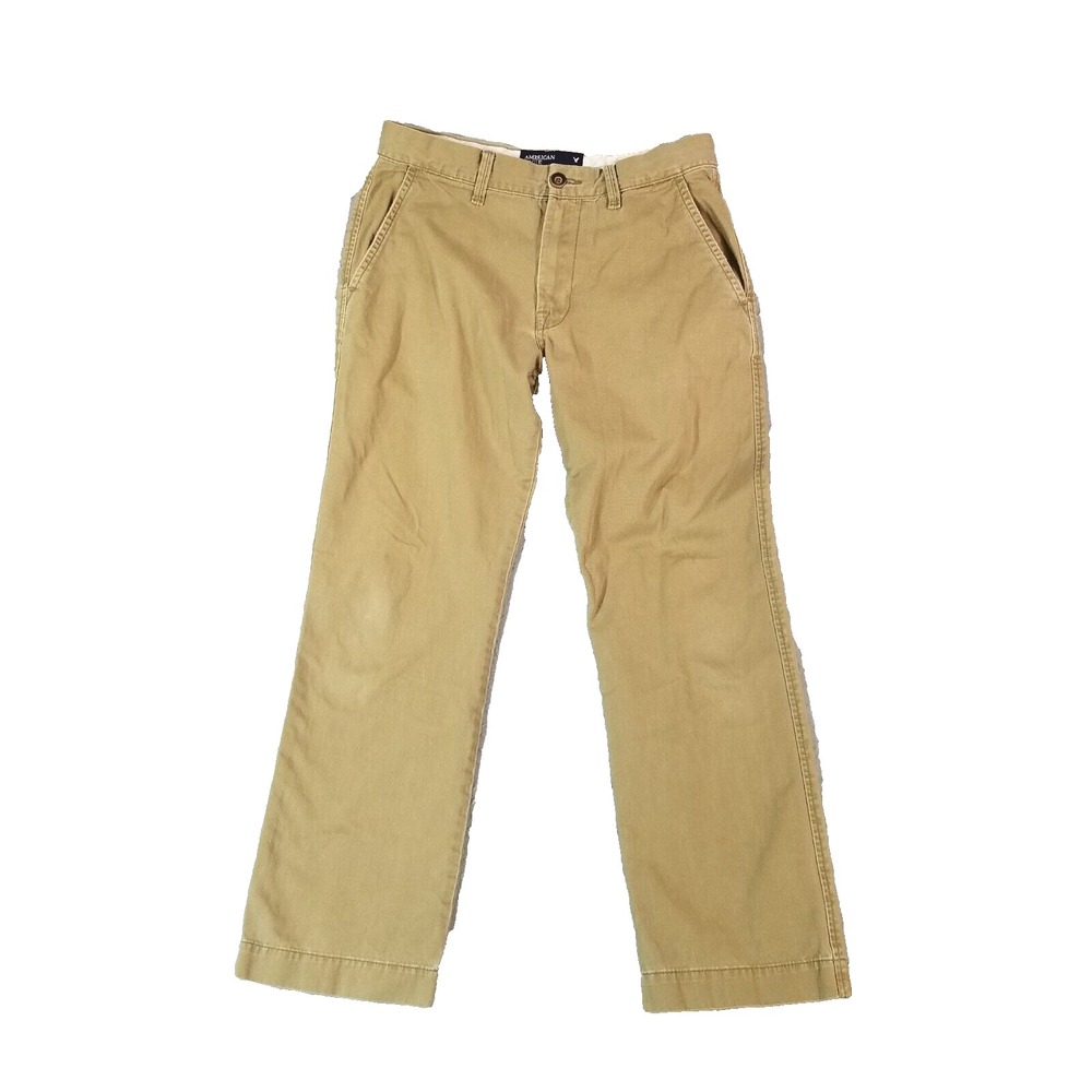 American Eagle Chino Pants Men 32x31 Beige Khaki Straight Twill Preppy Casual